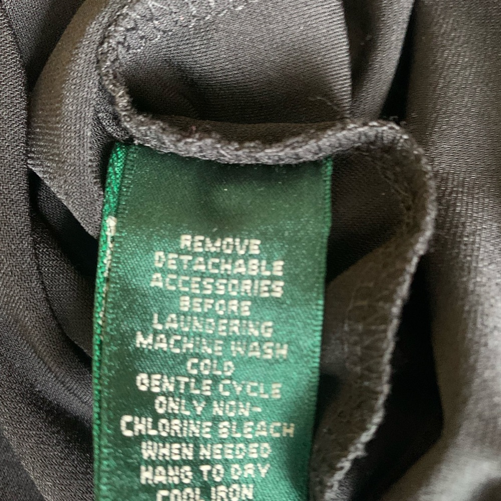 COPY - Lauren Ralph Lauren black dress elastic waist and rouched sleeves! - Picture 2 of 12